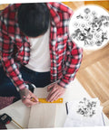 User measuring wood with Built Tough Chicago Style Binding Screws For Books And Scrapbooks And Paper Crafts Using 75 Piece Silver Carbon Steel Fasteners.