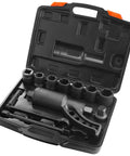 Beast 1 Inch Drive Torque Multiplier Wrench Set With 1:64 Gear Ratio Delivers Up To 6,800 Nm Torque Includes 8 Sockets 24-38mm And Storage Case Heavy Duty Lug Nut Remover For Cars Trucks And Workshop in a black storage case