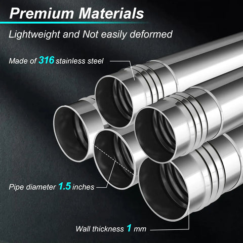 Gen 3 Pole Mount Kit For Starlink Outdoor Ground Pole With No Dig Spiral Anchor 10 Ft Stainless Steel poles with specifications