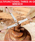 Three acetylene tank valve wrenches for B and MC cylinders shown with a gas tank, highlighting beefy built design.