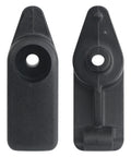 Sun Visor Clip Holder Retainer Replacement For C5 Corvette 1997-2004 10411051 shown in durable black plastic, front and back view.