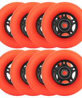 Inline Skate Wheels Set 64mm 70mm 72mm 76mm 80mm 85A With ABEC-9 Bearings 8-Pack Orange For Outdoor Indoor Rollerblades, Roller Hockey
