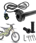 Full Twist Throttle Upgrade For Surron Electric Dirt Bike Waterproof E Bike Throttle Grips Kit with installation tools shown