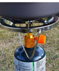 Portable Propane Camp Stove With 10,000 BTU Bottle Top Burner, Single Adjustable Flame, Includes 1 Lb Tank Base and Bracket