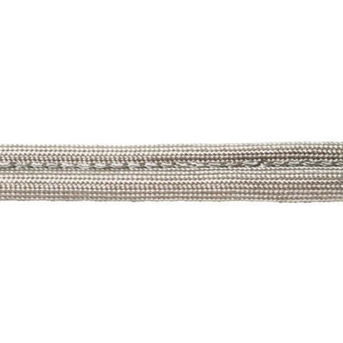 Close-up of Replacement Oven Door Gasket Seal For Range And Stove, OEM Quality, Heavy Duty 81.5 Inch Long, silver braid texture