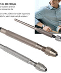 Slick 3-Pc Pin Vise Hand Drill Set for Watch Repair with metal needle clamp, showing precision tools for watchmakers.