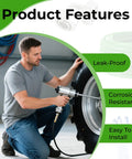 Man using air compressor with Built Tough Heavy Duty Three Layer HDPE Aluminum HDPE Air Tubing Kit for leak-proof high pressure line