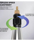 Hardcore Pneumatic Micro Air Pencil Die Grinder focusing on stepless speed adjustment control for precision grinding tasks.