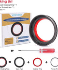 Top Sealing Ring For Dust Bin Replacement Part For V11 V15 SV14 SV15 SV22 Vacuum Cleaners Keeps A Tight Leak Proof Seal No Fuss Installation Dirt Cup Gasket And Dust Cup Repair Accessory. kit with black ring, red seal, gray fixing ring and screwdriver