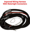Heavy Duty 220 Watt Power Steering Kit Delivers Pure Butter Handling For Sprint Car Track Builds Squelches Jittery Feedback Adapts Seamless To Mini Sprint Frames shown with improved wiring harness and watertight connectors.