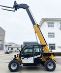 Top Shelf Heavy Duty Telescopic Handler With Seven To Eighteen Meter Smart Boom and Roomy Comfort Cab demonstrating extended lift capabilities.