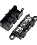 Street Ready Mega Fuse Holder Bolt Down Mount For High Current Anr And Amg Fuses Secured With M8 Hardware, plastic components.