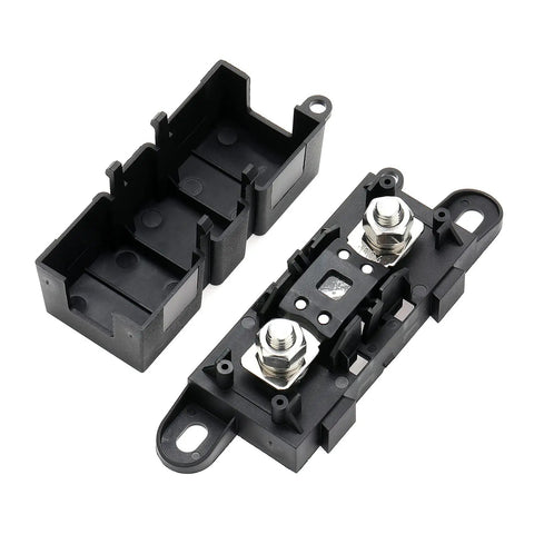 Street Ready Mega Fuse Holder Bolt Down Mount For High Current Anr And Amg Fuses Secured With M8 Hardware, plastic components.