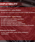 Compatibility chart for Rear Wheel Bearing And Hub Assembly For Prius, Corolla And Lexus CT200h - 5 Lug With ABS, Direct Fit Upgrade.