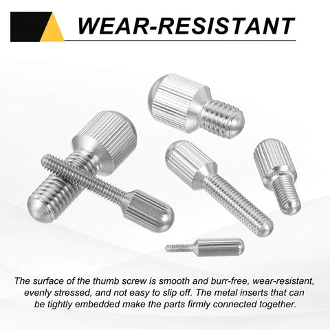 4 Pack Knurled Thumb Screws M3 X 6mm Stainless Steel 304 Flat Head Knurled Grip Bolts for Lighting Electronics Household Projects