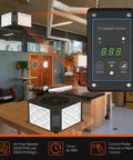 360 Degree Filtration System For Woodworking With Vortex Fan And 1050 To 1350 CFM Dual Speed Hanging Dust Collector installed in workshop
