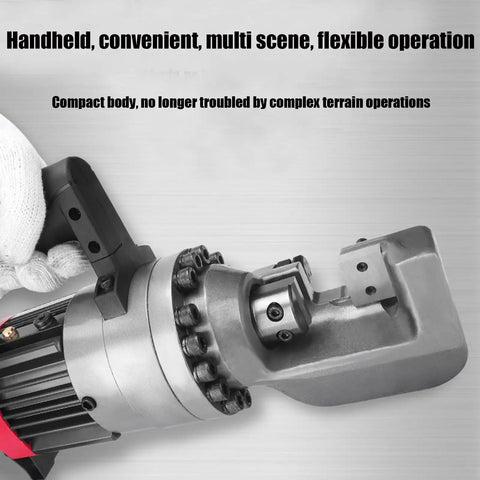 Close-up of Beefy 1600W 220V Electric Steel Bar Cutter and Rebar Bender showing cutting mechanism.