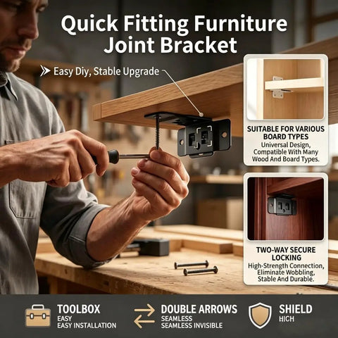 Beefy Heavy-Duty Stainless Steel L Shape Furniture Bracket Set With Screws for quick fitting in wooden furniture assembly