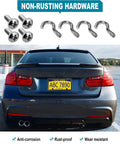Magnetic License Plate Holder For Metal Bumpers 4 Pack Neodymium Magnets With Rubber Coated Mounts Black Aluminum Frame Screws No Drill Temporary Plate Solution For Dealers And Everyday Drivers displayed on a car bumper.