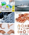 Various industries using copper, including chemical, marine, machine, copper screws, ornaments, and DIY crafts