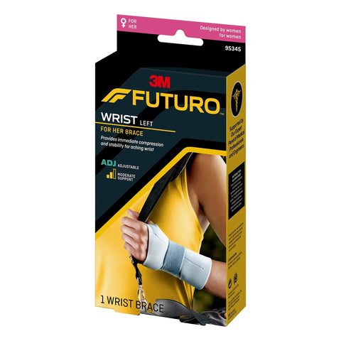 Left Hand Wrist Support For Her Adjustable Moderate Carpal Tunnel Relief With Plush Gel Palm Cushion Easy On Off Sleeve Design Lightweight Breathable All Day Comfy Wear