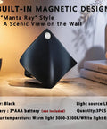 Sthalaxis 3PCS Motion Sensor Wall Lights - Battery Operated LED Wall Sconce Magnetic Wireless Wall Sconces, black Manta Ray design.