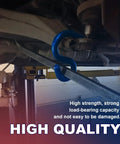 Image showing Seven Eighths Inch Lower Control Arm Prying Tool For Front Wheel Drive Vehicles in use, blue finish on car lift