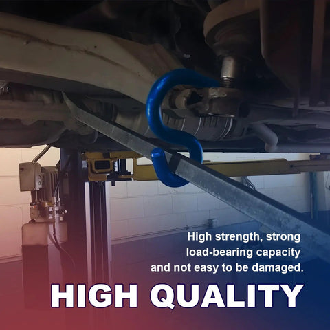 Image showing Seven Eighths Inch Lower Control Arm Prying Tool For Front Wheel Drive Vehicles in use, blue finish on car lift
