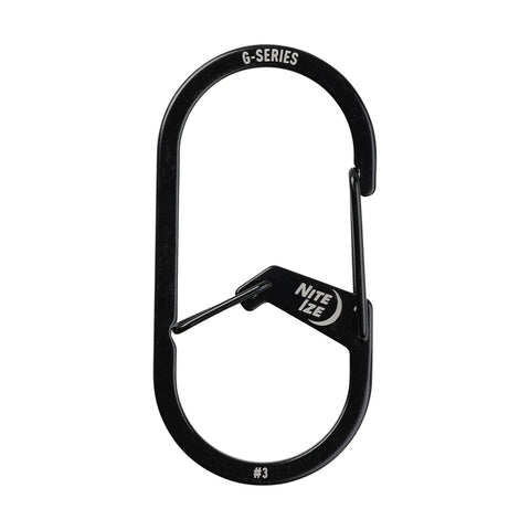 G-Series Dual Chamber Carabiner Size 3 One Pack Black Grab-And-Go Key Clip With Dual Gates For Easy Securing And Quick Access