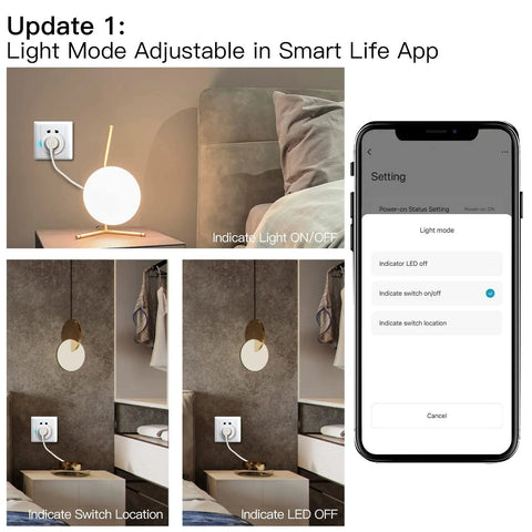 Smart WiFi Dimmer Plug With 2.4 GHz Connectivity, Remote Control For Dimmable CFL LED And Incandescent Lights interface view