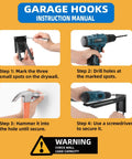 Instruction manual for installing Two Pack Heavy Duty 10 Inch Two Tier Garage Hooks Wall Mount Organizer For Shed And Workshop