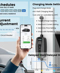 Heavy Duty Solid Level 2 Ev Charger 40 Amp Wall Mount With Smart WiFi App Control Etl Certified J1772 Port display with app settings