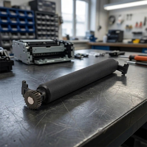 Rubber Bearing Platen Roller Kit For Zebra GK420D GX420D GK430D GX430D ZP450 ZP500 ZP505 ZP550 Printers To Prevent Paper Jams And Keep Work Flowing Smooth Like Butter High Quality Do Not Stress You Will Be Glad It Runs Smooth Guaranteed Today. black rubber platen roller with gear for Zebra printer
