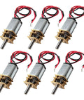 Six-Pack Mini N20 Gear Motors, 3V To 6V DC High Torque Micro Motors with Full Metal Gearbox for DIY Robots and Tiny Cars