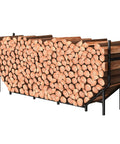 Heavy Duty Firewood Rack Outdoor With 880Lb Capacity 6 Ft Elevated Wood Storage On Weather Resistant Metal Frame 12 Support Legs Sturdy Indoor Or Outdoor Firewood Holder For Patio Porch Fireplace Backyard loaded with stacked firewood.