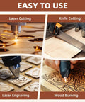 Oak plywood sheets, 6-pack, 12x16 in, 1/8 in thick, unfinished craft wood for laser cutting and engraving.