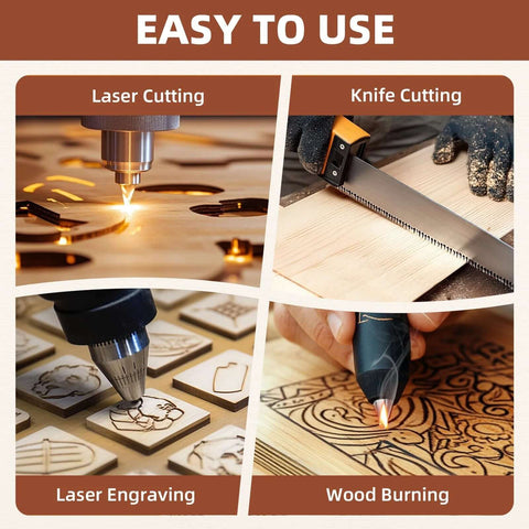 Oak plywood sheets, 6-pack, 12x16 in, 1/8 in thick, unfinished craft wood for laser cutting and engraving.