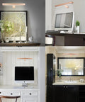 Wireless Picture Light With Remote, USB Rechargeable 4000mAh Battery above frames and mirrors, showing art and decor lighting