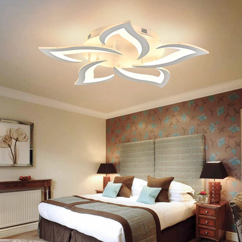 Modern Five Head Dimmable LED Ceiling Light With Remote Control Three Color Temperatures And Timer Easy Install For Bedroom Living Room Kitchen Stylish Minimal Boss Vibe Lighting