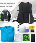 Hydration Chest Pack Dope For Trail Cycling And Racing Water Bladder Bag with Gear Laid Out