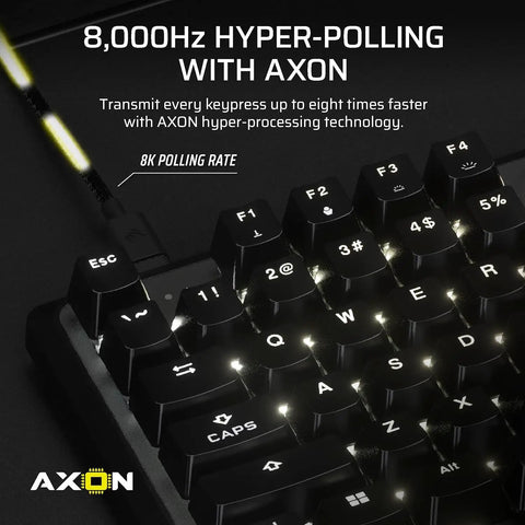 Heavy Hitter Tenkeyless Mechanical Gaming Keyboard Featuring Factory Lubed Hall Effect Switches And Instant Rapid Trigger For Butter Smooth Gameplay, showcasing 8,000Hz polling with illuminated keys.