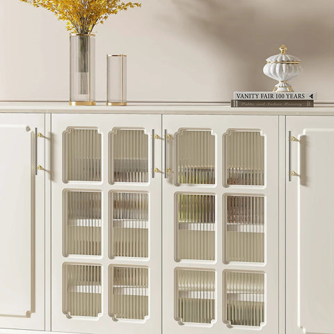 10 Pack Brushed Nickel And Gold Cabinet Pulls 3 Inch Hole Centers 76mm installed on white cabinet doors