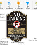 Private Property No Parking Sign With 35 Inch Stakes Do Not Park Or You Will Get Towed At Property Owner Expense 12 By 8 Inch High Visibility Metal Stand With Bold Lettering For Quick Attention And Tough Outdoor Use