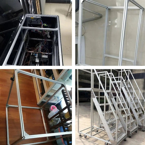 Heavy Duty Seven Piece V Slot Aluminum Extrusion 2020 N1 Single Sided Grooved Linear Guide Rail 610 Mm Length frame assembly with various views.