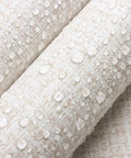 Close-up of Beige Grasscloth Peel And Stick Wallpaper For Cabinets Easy Install Self Adhesive Vinyl Wall Covering Faux Linen Texture 17.7In X 393.7In Roll Delivers Real Grasscloth Look Quick Renovation No Mess Durable And Lightweight with water droplets