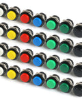 28 pieces of 16Mm Momentary Push Button Switches Kit for Arcade Cabinets in 7 color options: red, green, yellow, white, black, blue, blackish green.