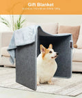 Dog under Foldable Leg Warmer With Soft Blanket Under Desk Heater 235W Personal Space Heater For Home Office Quiet Operation