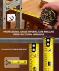 Laser Tape Measure 4 In 1 With 196 Ft Laser Distance Meter And 16 Ft Manual Tape Cross Line Laser Magnetic Base Pro Grade Quick Measurements For Home Renos And The Jobsite, yellow tape extended