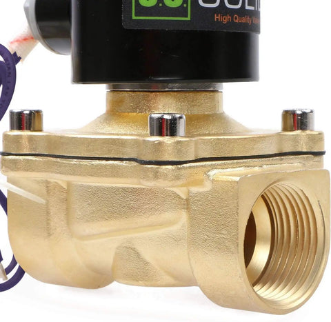 Brass NPT Electric Solenoid Valve 12V DC Normally Closed With Viton Seal 1 Inch Industrial Grade