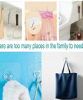 Heavy Duty Self Adhesive Hooks 33Lb Max Transparent Waterproof Wall Hooks for keys in kitchen, shower, bathroom, and outdoor use